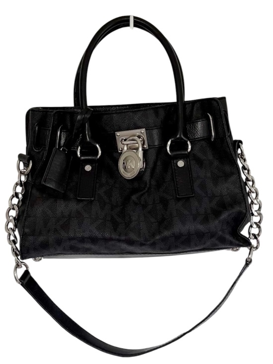 Michael Kors Handbags - MICHAEL KORS Hamilton Satchel Black Saffiano Leather MK Lock Tote Shoulder Bag